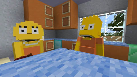 Трейлер игры "Minecraft". (The Simpsons Skin Pack)