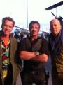 Арнольд, Брюс и Сильвестр на съемках "Неудержимых 2"