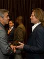 Джордж Клуни и Брэд Питт на встрече номинантов на премию "Оскар 2012"