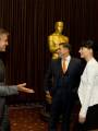 Джордж Клуни, Джона Хилл и Руни Мара на встрече номинантов на премию "Оскар 2012"