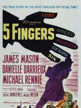 Превью постера #18907 к фильму "Пять пальцев" (1952)