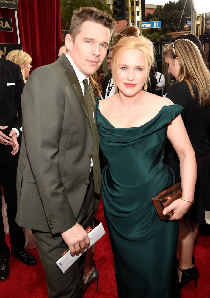 Актеры Этан Хоук и Патриция Аркетт на вручении премии Гильдии киноактеров США 2015 года