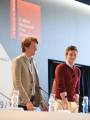 Том Хупер и Эдди Редмэйн на пресс-конференции фильма "Девушка из Дании" на 72-м Венецианском кинофестивале