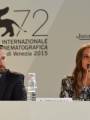 Маттиас Шонартс и Алисия Викандер на пресс-конференции фильма "Девушка из Дании" на 72-м Венецианском кинофестивале