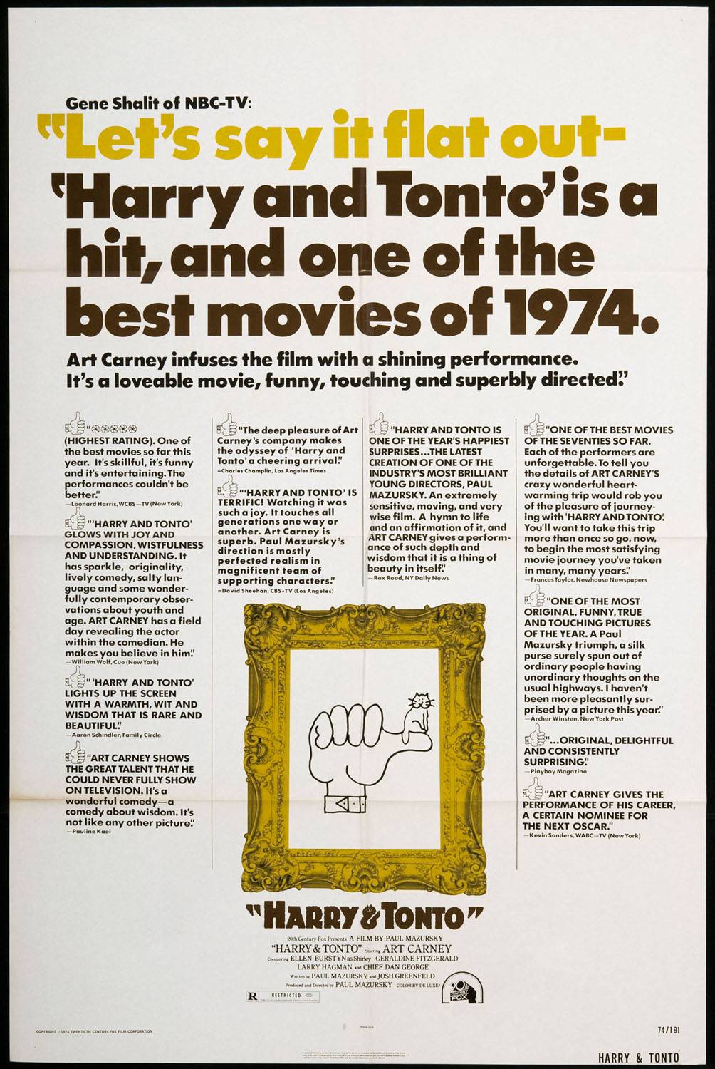 Постер N111496 к фильму Гарри и Тонто (1974)
