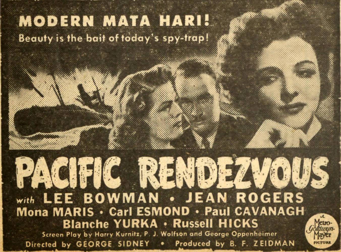 Тихоокеанское рандеву / Pacific Rendezvous (1942) отзывы. Рецензии. Новости кино. Актеры фильма Тихоокеанское рандеву. Отзывы о фильме Тихоокеанское рандеву