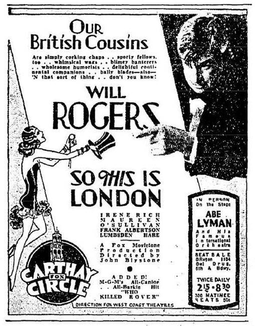 Итак, это и есть Лондон / So This Is London (1930) отзывы. Рецензии. Новости кино. Актеры фильма Итак, это и есть Лондон. Отзывы о фильме Итак, это и есть Лондон