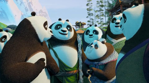 Дублированный отрывок из мультфильма "Кунг-фу Панда 3". Секретная деревня панд