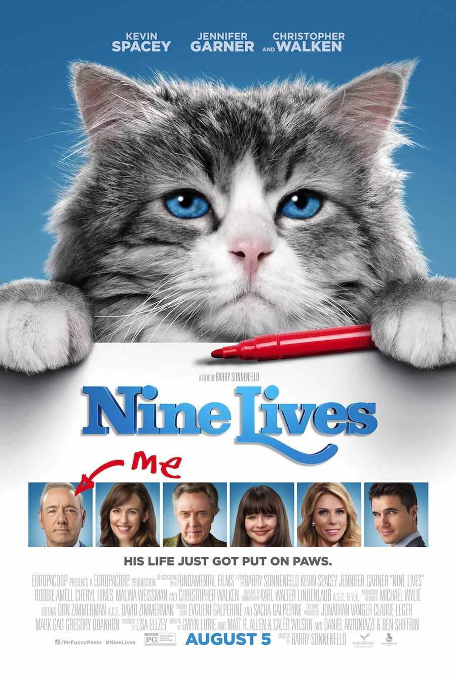 Девять жизней / Nine Lives (2016) отзывы. Рецензии. Новости кино. Актеры фильма Девять жизней. Отзывы о фильме Девять жизней