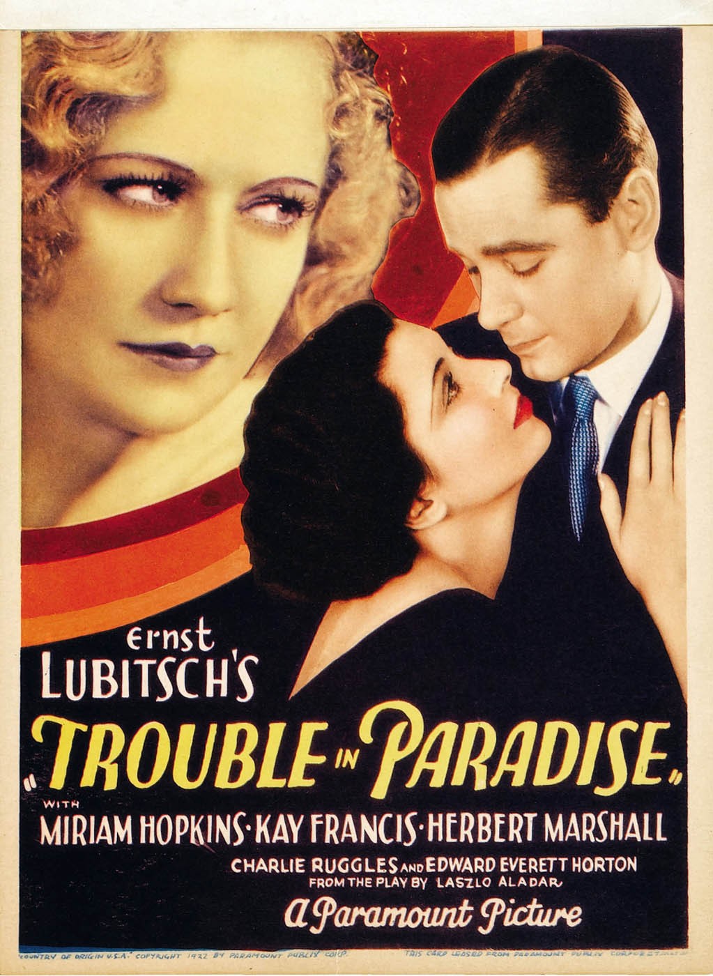 Неприятности в раю / Trouble in Paradise (1932) отзывы. Рецензии. Новости кино. Актеры фильма Неприятности в раю. Отзывы о фильме Неприятности в раю