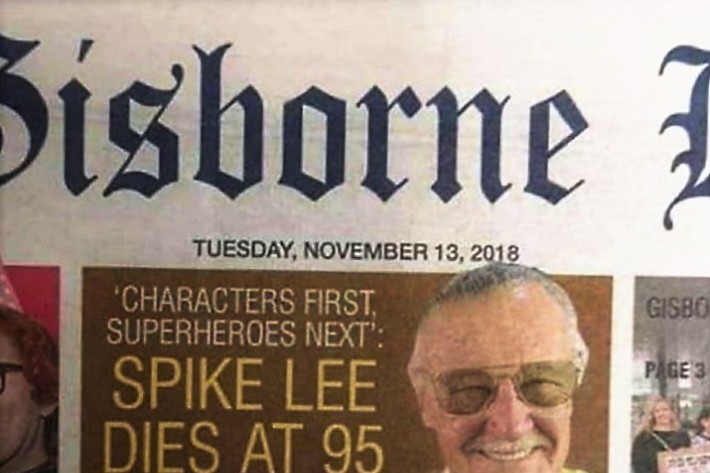 Новозеландская газета похоронила Спайка Ли вместо Стэна Ли