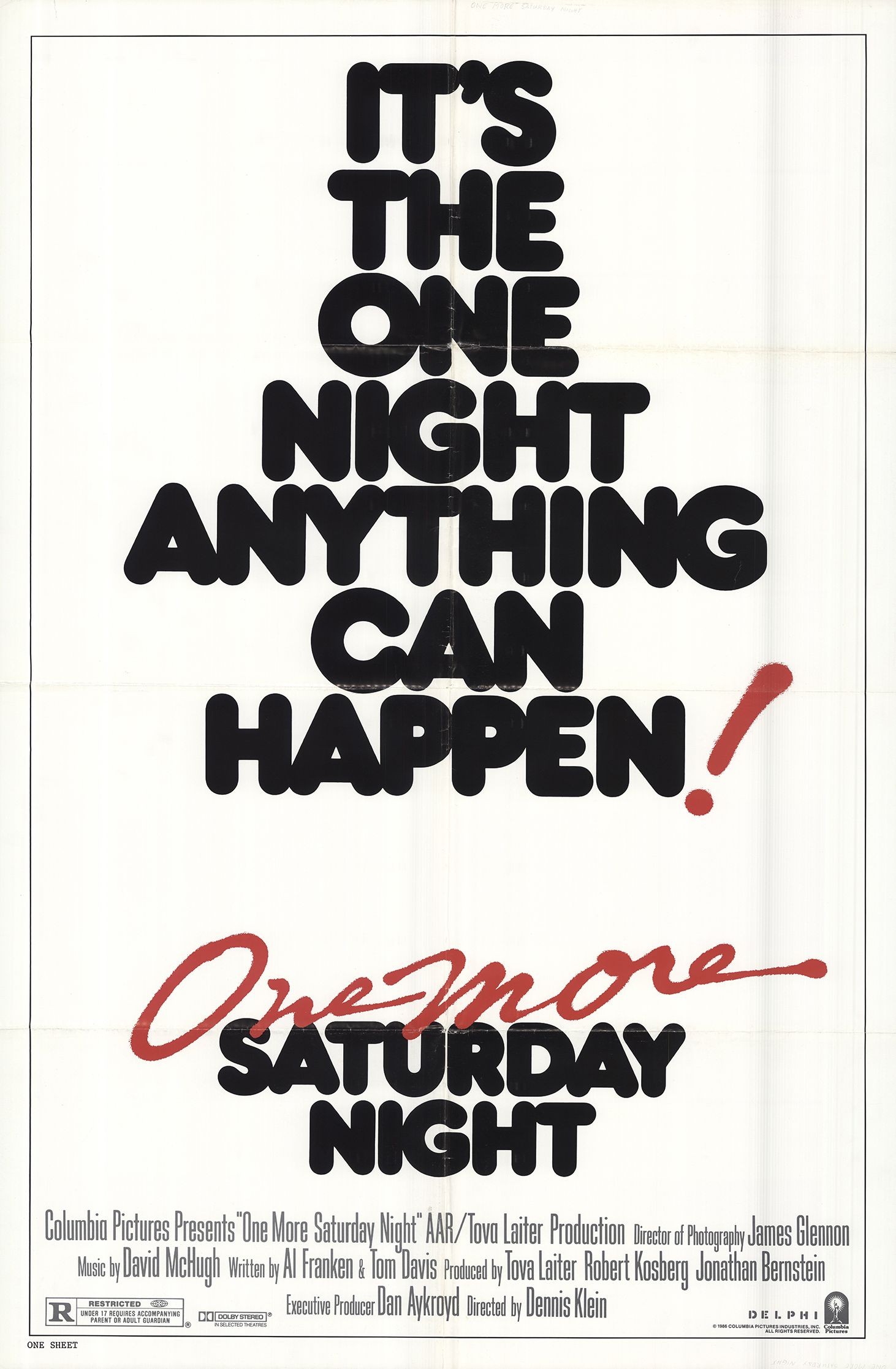 Еще одна субботняя ночь / One More Saturday Night (1986) отзывы. Рецензии. Новости кино. Актеры фильма Еще одна субботняя ночь. Отзывы о фильме Еще одна субботняя ночь