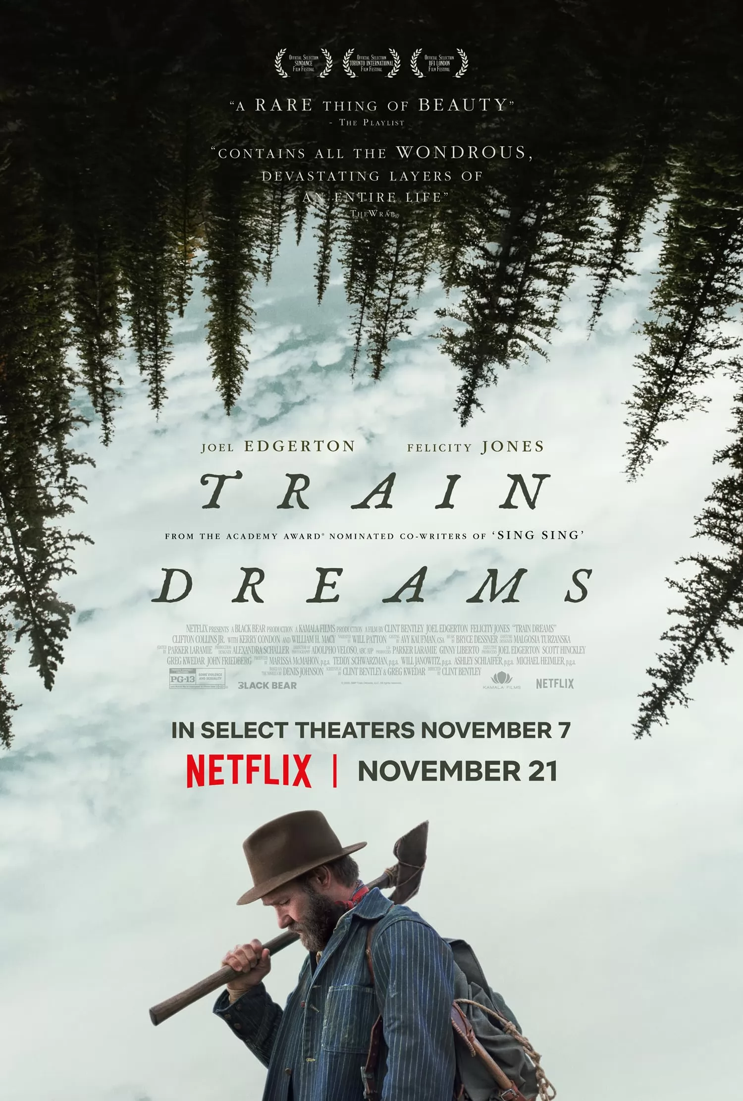 Сны поездов / Train Dreams (2025) отзывы. Рецензии. Новости кино. Актеры фильма Сны поездов. Отзывы о фильме Сны поездов