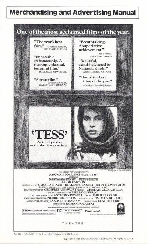 Тэсс / Tess (1979) отзывы. Рецензии. Новости кино. Актеры фильма Тэсс. Отзывы о фильме Тэсс