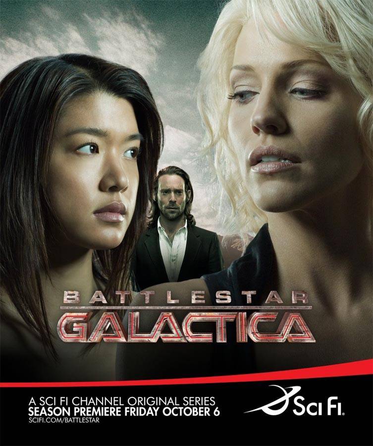 Постер к сериалу "Звездный крейсер Галактика"
