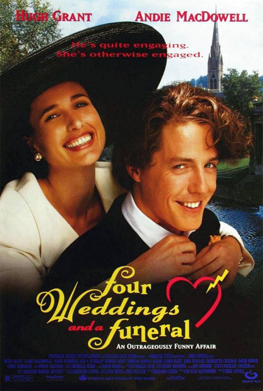 Четыре свадьбы и одни похороны / Four Weddings and a Funeral (1994) отзывы. Рецензии. Новости кино. Актеры фильма Четыре свадьбы и одни похороны. Отзывы о фильме Четыре свадьбы и одни похороны