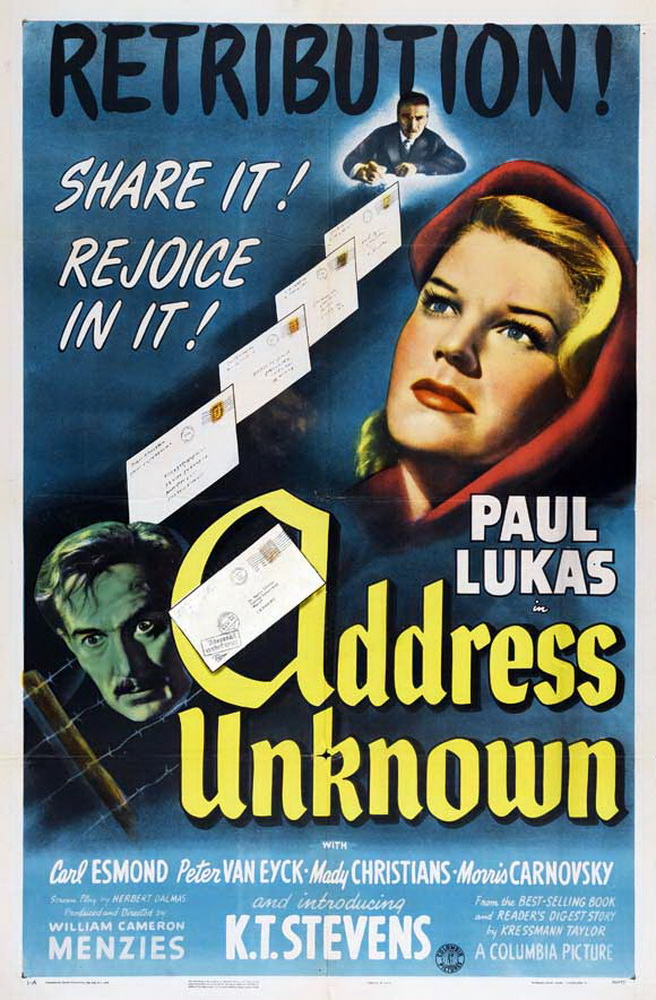 Адрес неизвестен / Address Unknown (1944) отзывы. Рецензии. Новости кино. Актеры фильма Адрес неизвестен. Отзывы о фильме Адрес неизвестен