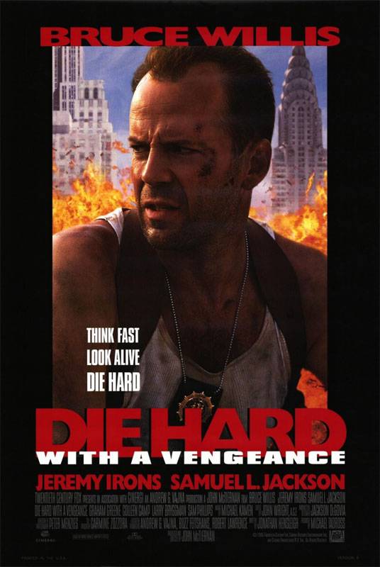 Крепкий орешек 3 / Die Hard: With a Vengeance (1995) отзывы. Рецензии. Новости кино. Актеры фильма Крепкий орешек 3. Отзывы о фильме Крепкий орешек 3