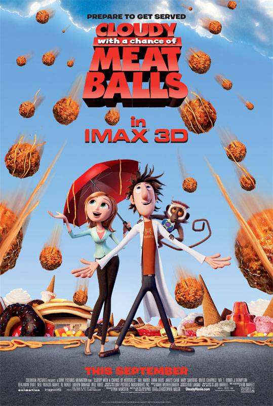 Облачно, возможны осадки в виде фрикаделек / Cloudy with a Chance of Meatballs (2009) отзывы. Рецензии. Новости кино. Актеры фильма Облачно, возможны осадки в виде фрикаделек. Отзывы о фильме Облачно, возможны осадки в виде фрикаделек