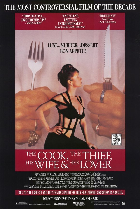 Постер N96737 к фильму Повар, вор, его жена и ее любовник (1989)