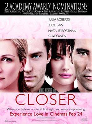 Близость / Closer (2004) отзывы. Рецензии. Новости кино. Актеры фильма Близость. Отзывы о фильме Близость