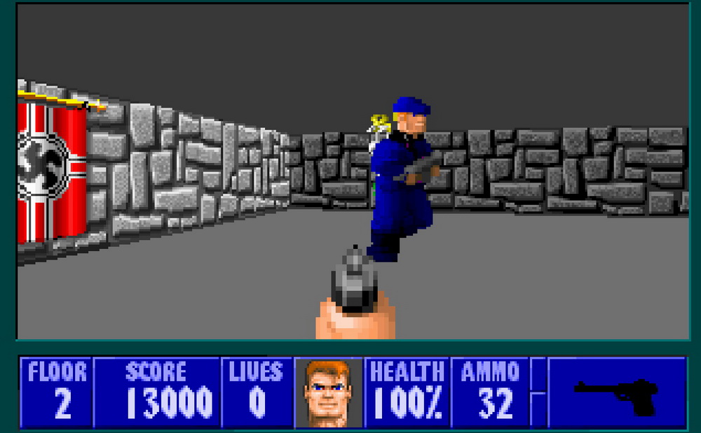 Игра Wolfenstein 3D (1992). Скриншот N93402
