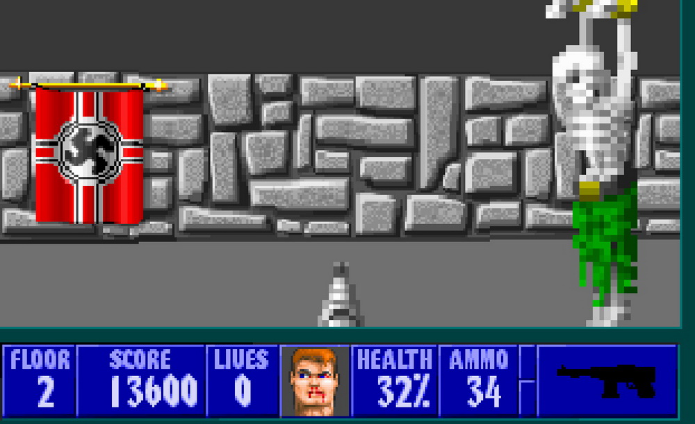 Игра Wolfenstein 3D (1992). Скриншот N93403