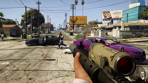 Трейлер игры "Grand Theft Auto V" (режим от первого лица)